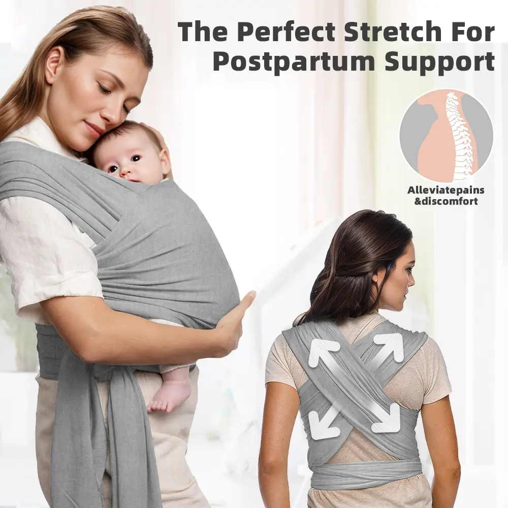 Baby Solid Color Carrier Wrap for Comfortable Baby Wearing, Soft and Breathable Fabric for Infants, Ideal for Travel and Daily Use, Cozy Wrap Carrier, Newborn Sling Carriers, Adjustable Lightweight Ergonomic Carrier