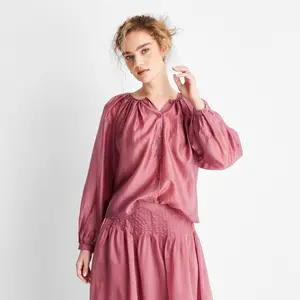 Women's Balloon Long Sleeve Flowy Boho Top - Future Collective Women's Balloon Long Sleeve Flowy Boho Top - Future Collective