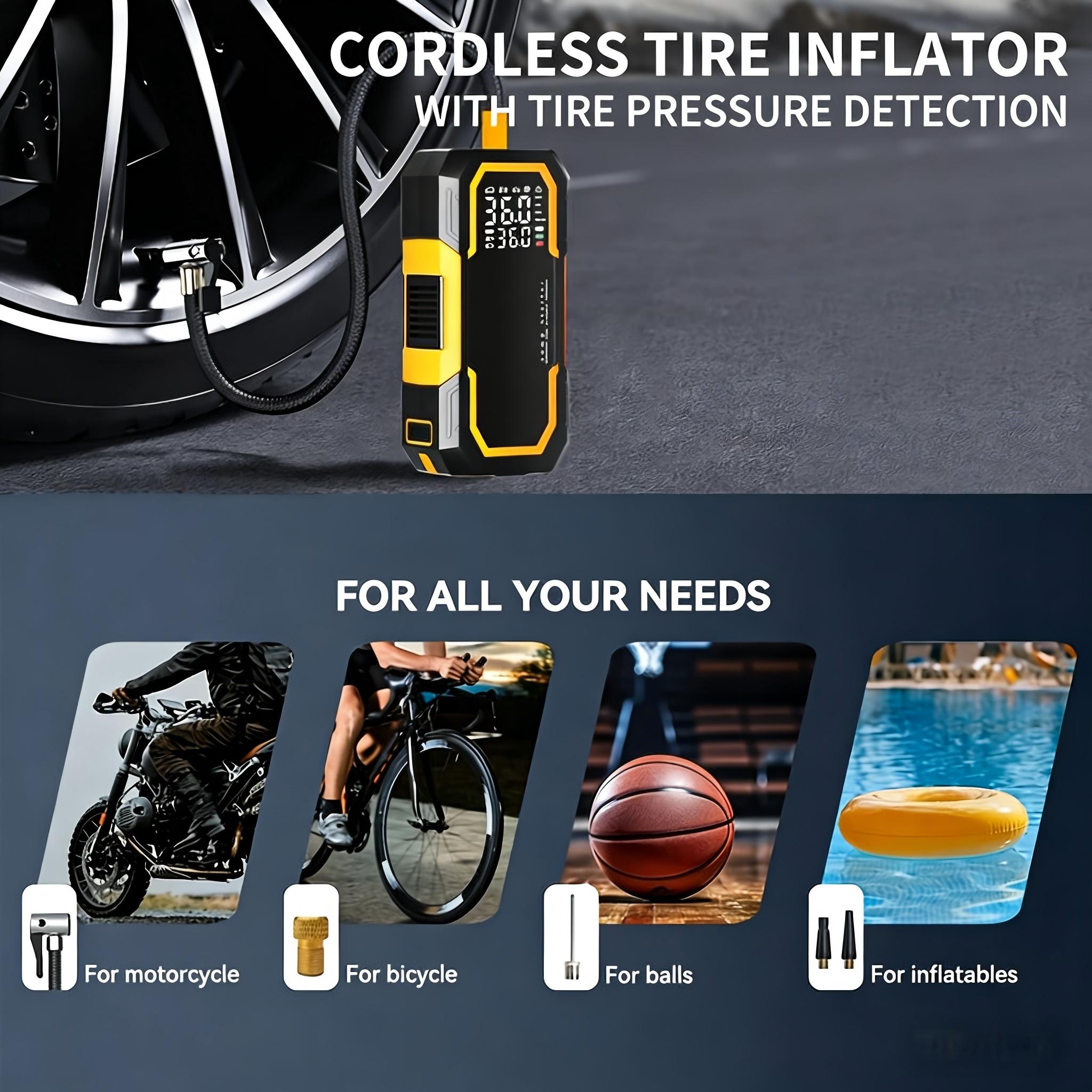 Car Jump Starter with Air Compressor,Car Battery Jump Starter (9.0 Gasoline/6.5L Diesel) with 150PSI Digital tire inflator Portable,12V Power Pack Car Jump Box Charger with LCD Display, Lights - Car Emergency Tools!