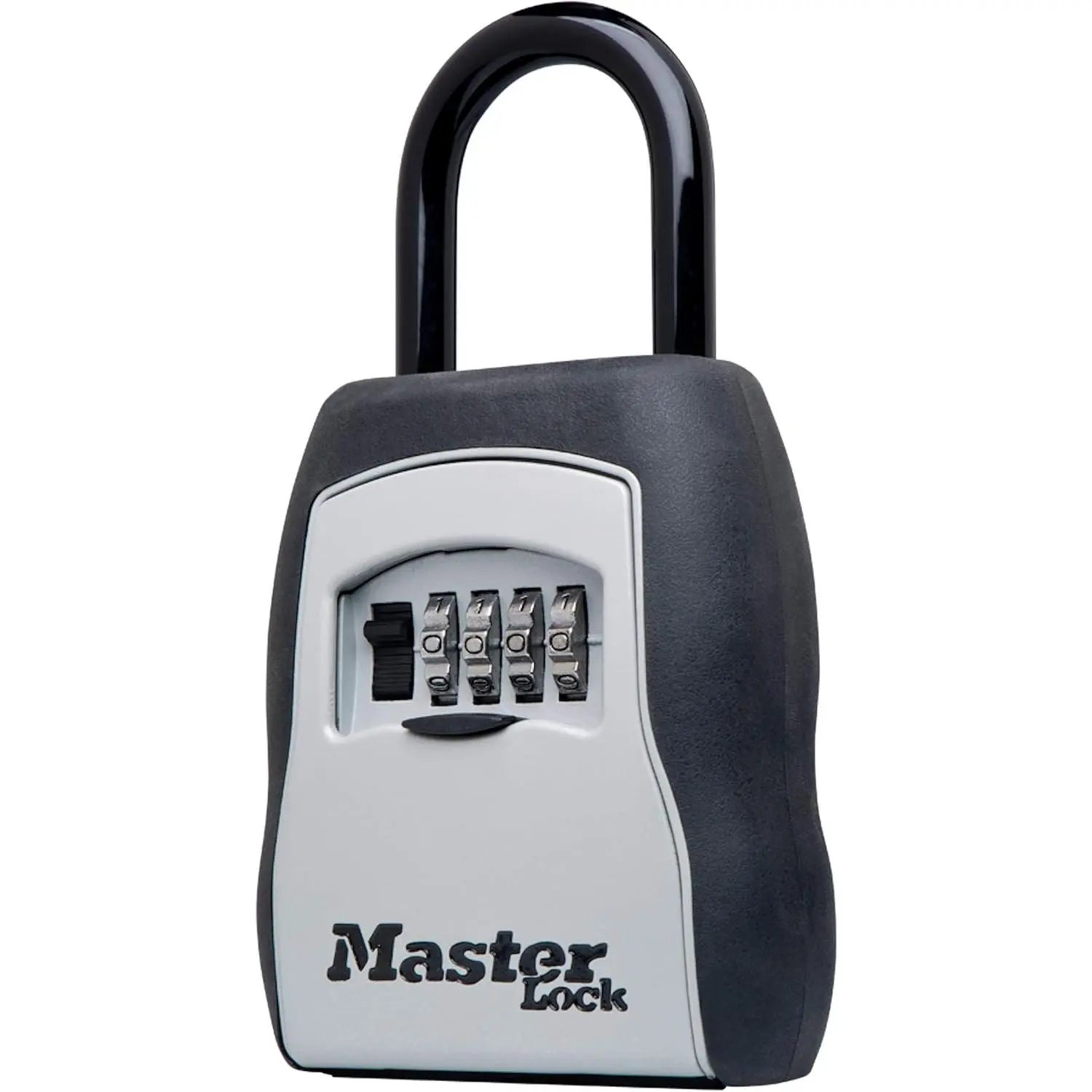 Master Lock 4-Digit Resettable Combination Lock Box, Outdoor Portable Weather-Resistant Durable Metal Storage for House Keys, Holds 5 Keys, 5400D Black