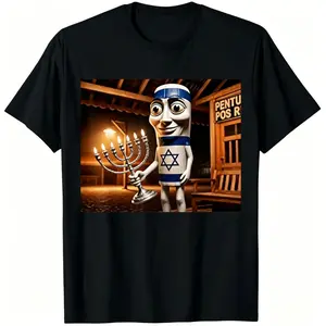Humorous Tung Tung Sahur Italian Brainrot Meme T-Shirt suitable for outdoor wear, machine washable, comfortable and versatile daily fashion T-shirt