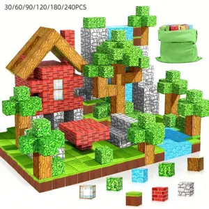 Magnetic Building Blocks Set with Storage Bag, magnetic construction set, Educational Toy for Kids Aged 3+, Unisex Gift Choice, Includes 60 120 240 Pieces, House Building Kit