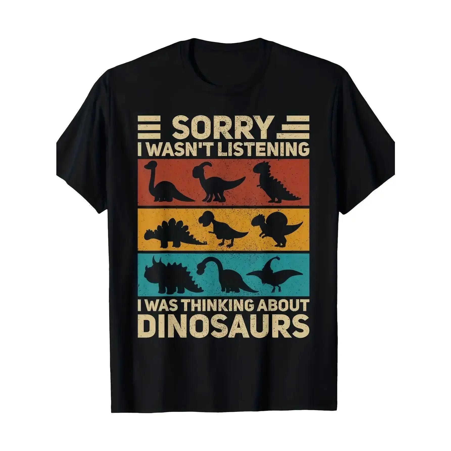 Men's 100% Cotton Oversize Lightweight Graphic T-Shirt, Funny Dinosaur Retro Design, Y2K Outfits,