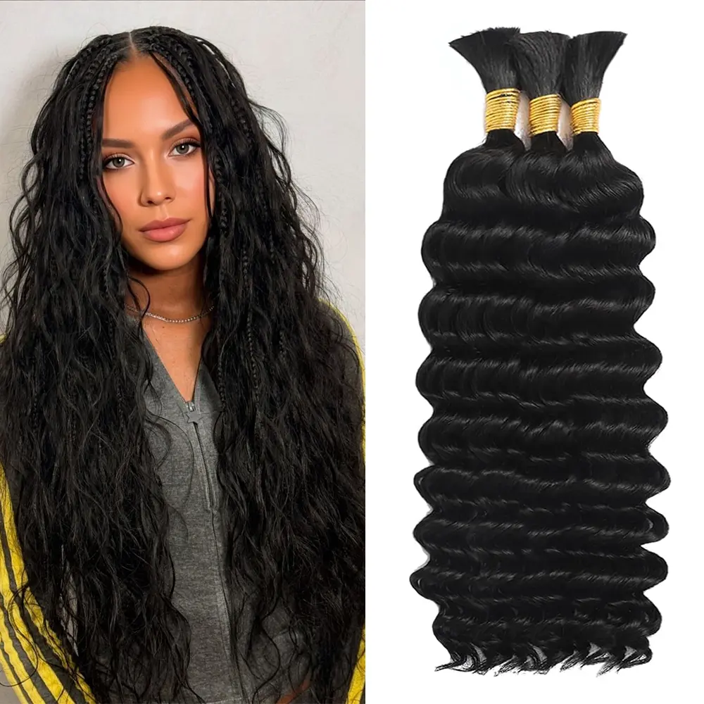 SeraphicWig Bulk Human Braiding Hair, Blonde Body Wave with Natural Texture for Boho Braids, Back to School Essential (Shades: 1B, 27/30/613, 4/27/30) tape weft curly hair extension