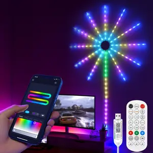 Smart RGBIC Firework Light, USB Powered Christmas Led String Light, Waterproof Bluetooth-compatible Decorative Light for Party, Bar, Indoor & Outdoor Garden Hanging Decor, Led Mood Light, Outdoor Decorative Lights