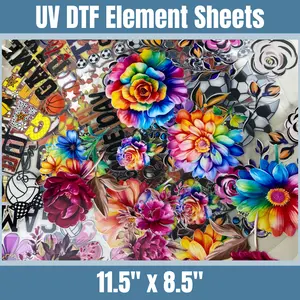 UV DTF Element Sheets, Cut Peel and Stick on any size Tumbler, UV DTF Stickers