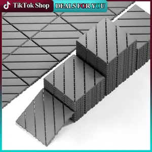 44 Pack Interlocking Deck Tile, Patio Deck Tiles,12x12in Square Waterproof Flooring Tiles All Weather Use, for Outdoor, Indoor, Poolside, Balcony, Backyard foam marble wpc frameless shower door Reinforced Garage Screen