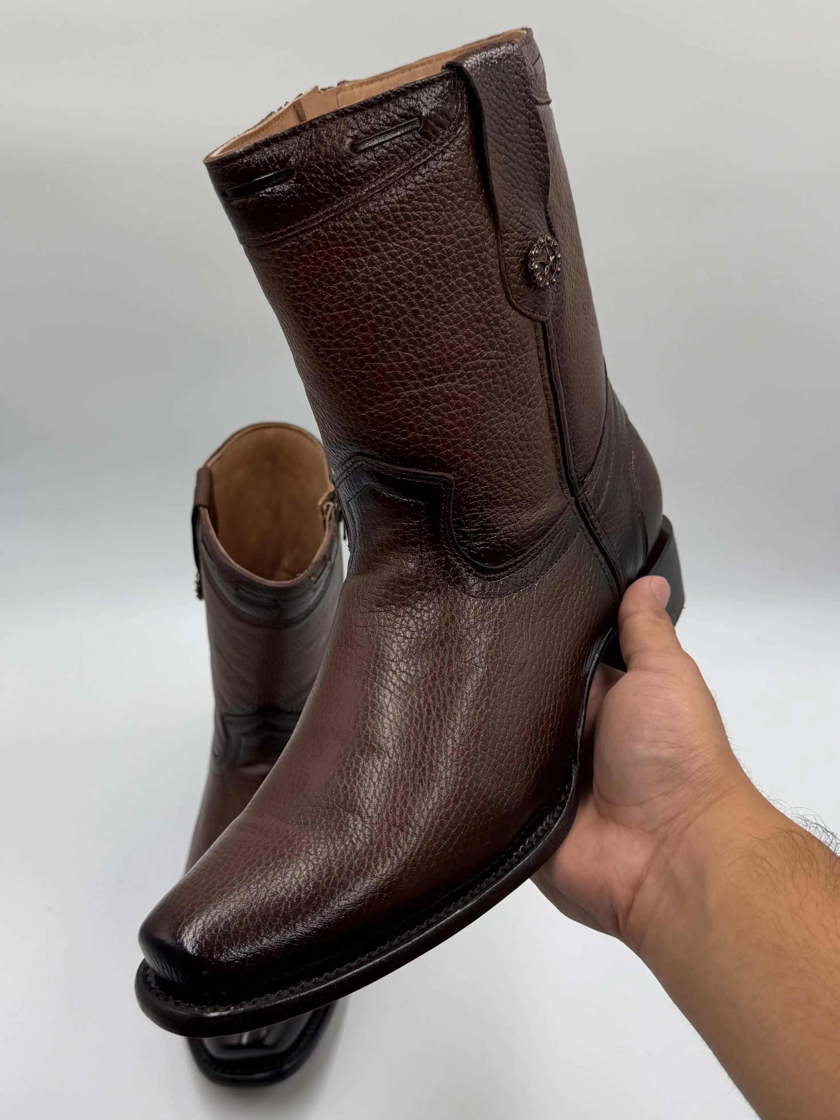 Bota Dubai Color Brandy Lisa Con Cierre (True To Size)