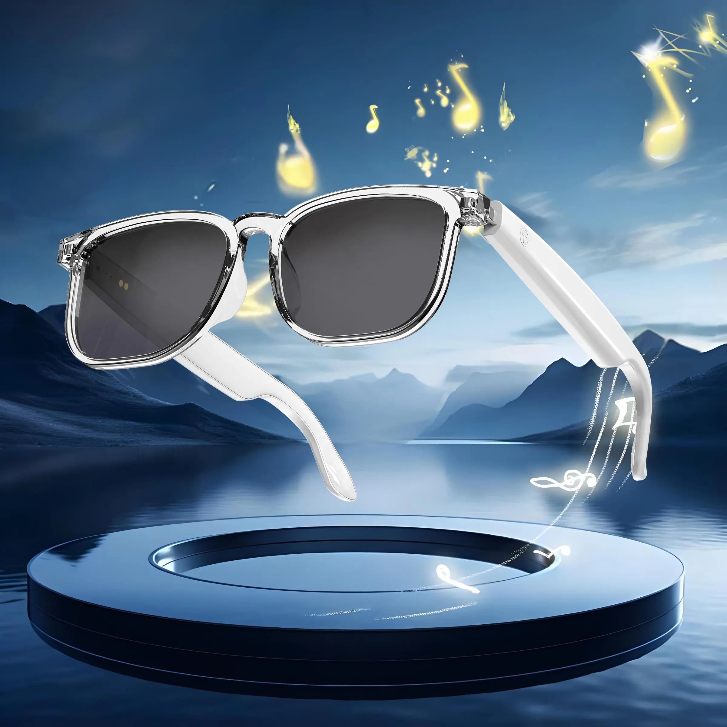 Senbono Smart Glasses, Multifunctional Touch Control Wireless Glasses, Intelligent Glass, BT Smart Sunglasses for Women & Men