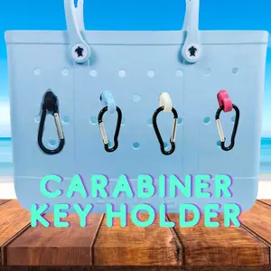 Bogg Key Holder with Carabiner also fits Simply Southern Bags, Beach Tote Tassel Hanger, Charm