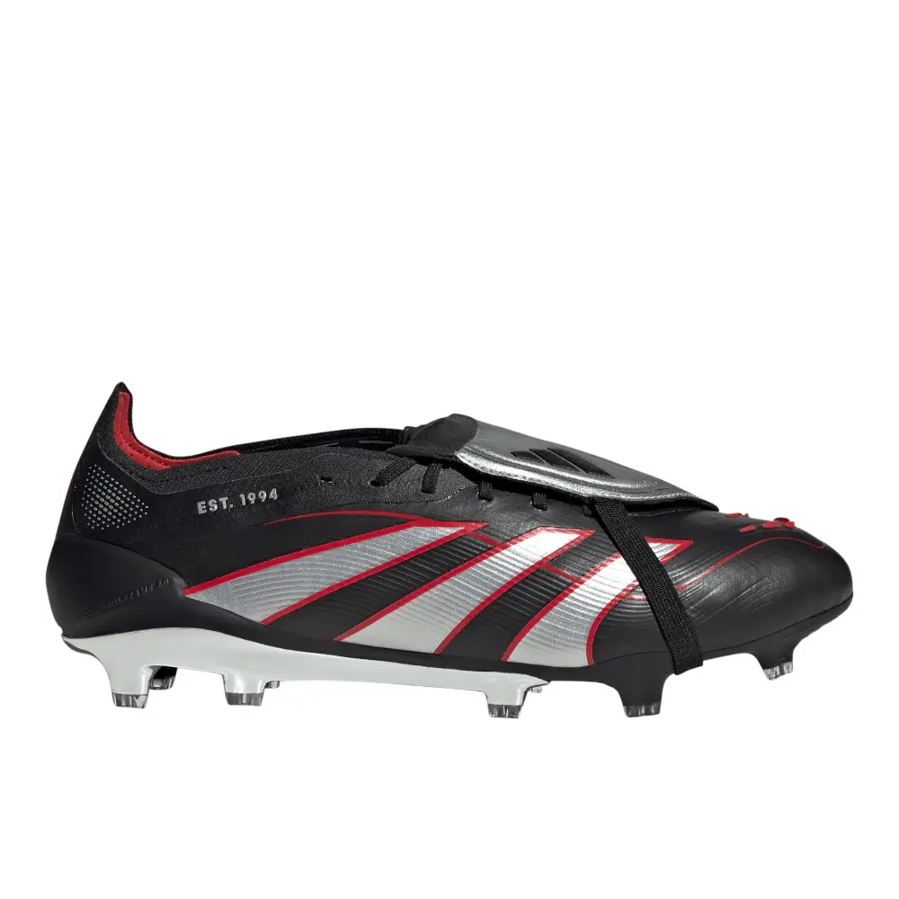 adidas Mens Predator Elite Obsidian Strike Fold-Over Tongue Firm Ground Soccer Cleats  - Black