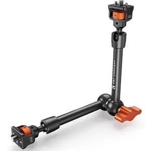 K&F CONCEPT 11 in All Metal Adjustable Magic Arm Mount with 1/4" Screw, 360° Flex Ball Head, Rubber Friction - Articulating Camera Accessory for DSLR, Smartphone, Monitor
