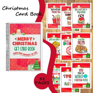 Christmas Gift Card Holder Book & Greeting Card Journal - 34-Page Spiral Notebook, Creative Office Notepad, Planner Santa Claus Design, Perfect for Storing Gift Cards, Money & Holiday Notes, Keepsake Log, Secret Santa & Stocking Stuffer Gif