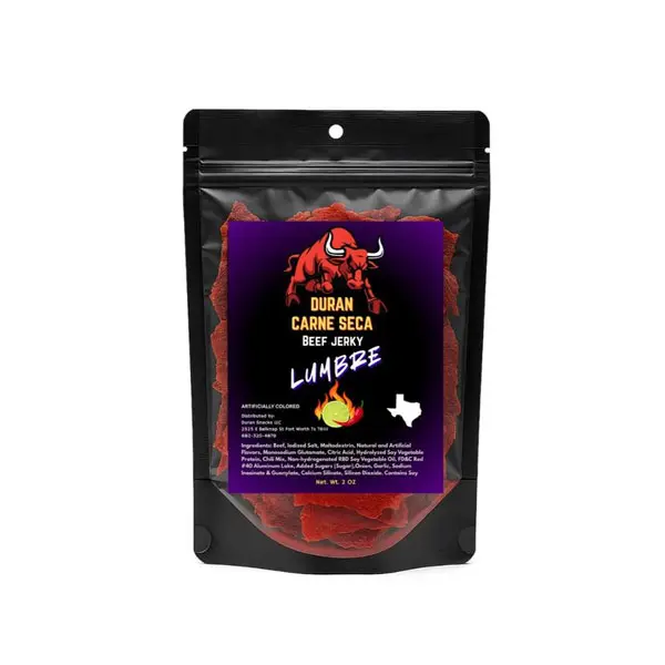 Tizon Lumbre Carne Seca - Spicy Fuego Beef Jerky Snack, Premium Mexican-Style Dried Beef, 2oz Resealable Pouch, No Added Hormones, USA Made