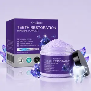 Purple Mineral Tooth Powder 50g, Gentle Teeth Brightening Powder, Surface Stain Cleaning, Fresh Breath Oral Care for Daily Use