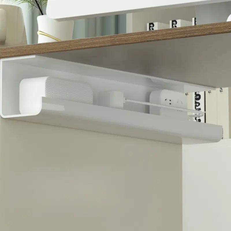 Under Desk Cable Organizer, Wire Management Tray for Computer Tables, No-Drill Cord Holder, Space-Saving Solution for Home Office, Desk Tidy, Desk Accessories, Wire Organizers