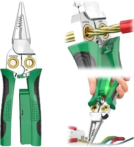 8-in-1 Wire Crimper Stripper with Voltage Detector, Multi-function Wire Stripper Electrician's Pliers, Heavy Duty 12-250V AC/DC Tester for Hot/Neutral Wires, Electrician Repair Tool, TikTokShopBlackFriday