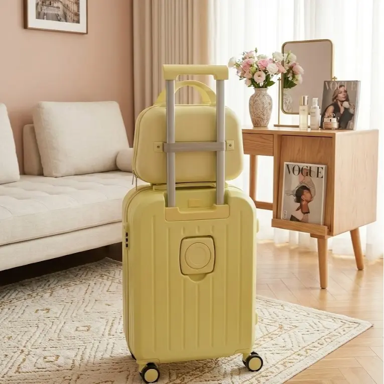 20-inch 2 Piece ABS+PC Hardshell Luggage Set in Classic Design,Can be taken on boardA,Elegant and Durable Suitcases,Lightweight Luggage with one handbag set, Cabin Size Blue, Luggagesets Back to school summerwins,back to school shopping