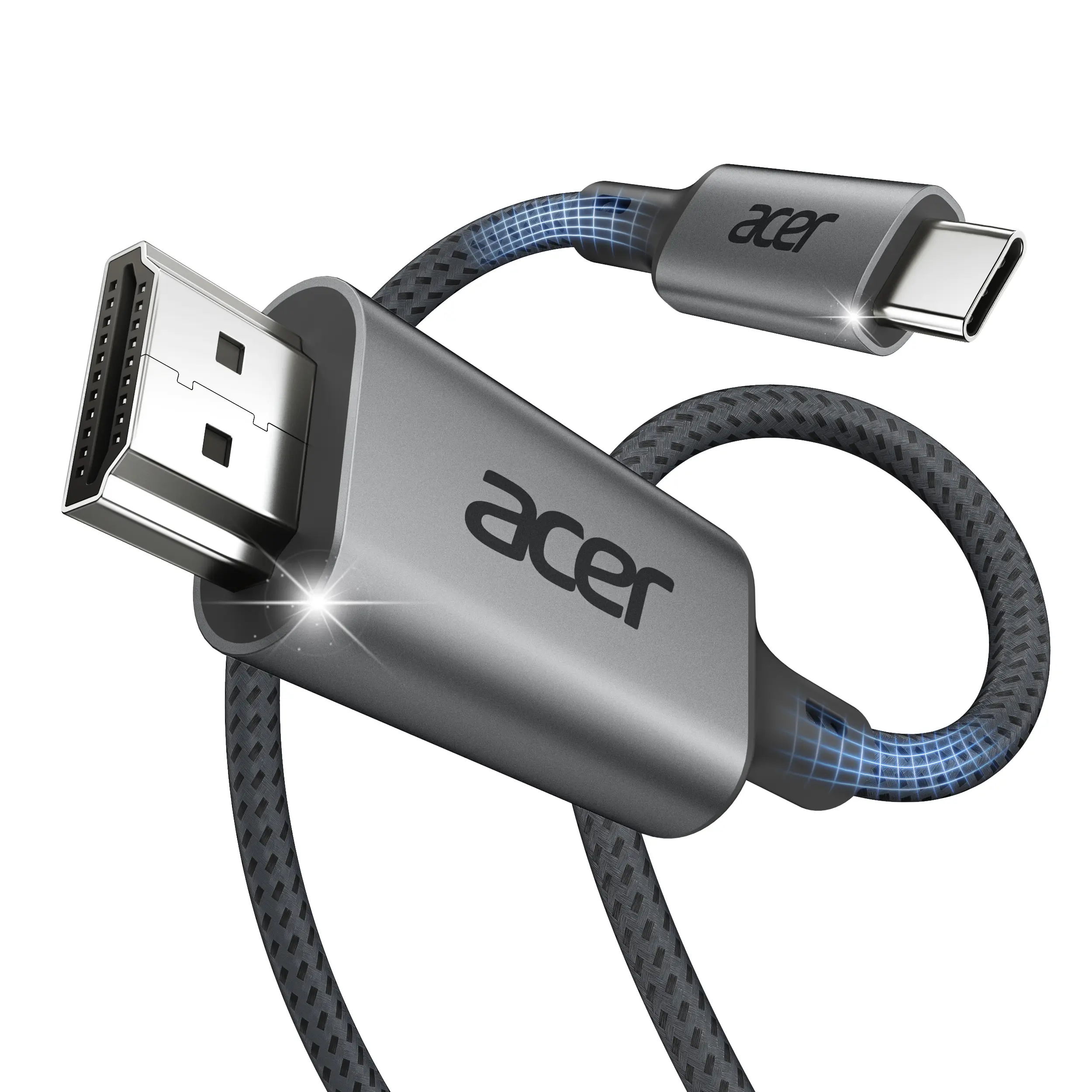 Acer  4K@60Hz USB C to HDMI Cable 6FT, High Speed Braided Cord, Video Audio Sync, Thunderbolt 3/4 Compatible, Type C to HDMI Adapter Cable for Macbook, iPhone, iPad Pro/Air,summerwins,father'sdaygifts