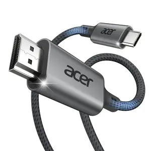 Acer  4K@60Hz USB C to HDMI Cable 6FT, High Speed Braided Cord, Video Audio Sync, Thunderbolt 3/4 Compatible, Type C to HDMI Adapter Cable for Macbook, iPhone, iPad Pro/Air