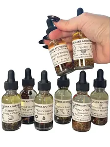 Sana Mana Apothecary Complete Siren + Mermaid Ritual Botanical Spell Oil Bundle - All-Natural Handcrafted Herbal Blends for Love, Beauty & Glamour - 8 oil set
