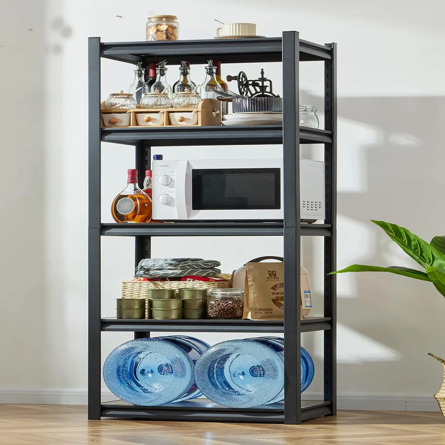 Raybee Furniture Garage Shelving Heavy Duty Load 2500LBS Garage Storage Shelves Adjustable Heavy Duty Shelving Metal Storage Shelving for Garage Metal Shelf for Pantry Kitchen Organiser Racks