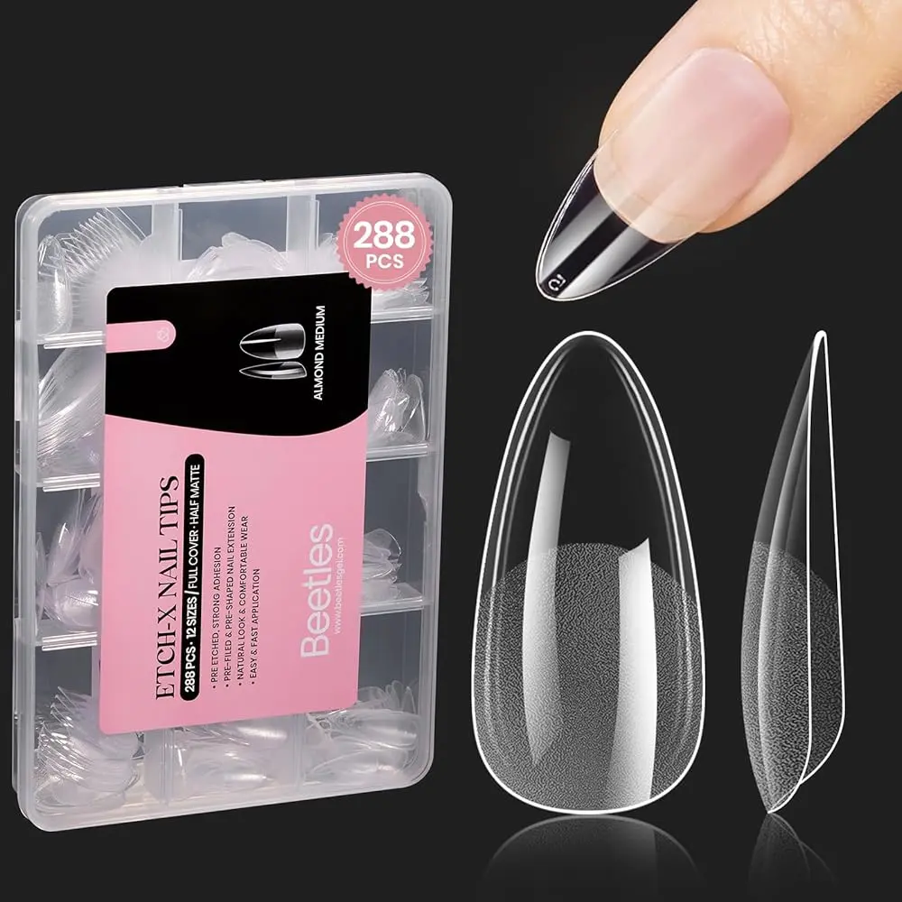 Beetles Thin Extension Nail Tips,  Almond Coffin Square Oval Stiletto Squoval Shape Acrylic Gel False Nail Tips DIY Nails Art sets Matte Professional mothersdaygift Spring Nail Summer Nail Vacation Nail #SummerVibes