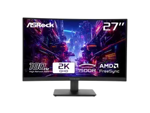 ASRock Phantom Gaming Monitor 27" 180 Hz VA QHD FreeSync (AMD Adaptive Sync) 95% DCI-P3 / 132% sRGB PG27QRT1B