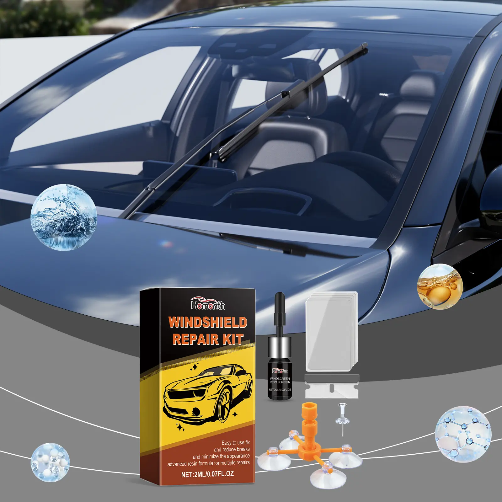 Windshield Repair Kit Car Windshield Repair Liquid for Fixing Glass Cracks