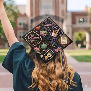 Custom Teacher Graduation Cap Topper, Teacher Graduation Cap, Grad Cap Topper, Custom Graduation Cap, Teacher Cap Topper, Graduation Gifts