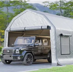 [Memorialday]VanAcc Carport 12x24FT Heavy Duty Portable Garage, Carport Canopy with Roll-Up Ventilated Windows, Waterproof Canopy for Car, Truck, Boat, Party, Silver