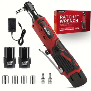 TQUAGGA Electric Wrench, 3/8'' Ratchet Wrench, 12V,  45ft-lbs, Cordless Power Tools Set, Variable speed Power Ratchet Wrench, Impact Wrench Heavy Duty, Save Time for Auto Repair, Quick charger