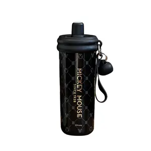 20 oz Disney Authorized Micky Mouse Water Tumbler,Stainless Steel Vacuum Insulated Water Bottle with Lanyard and Straw-Valentine's Day Gift