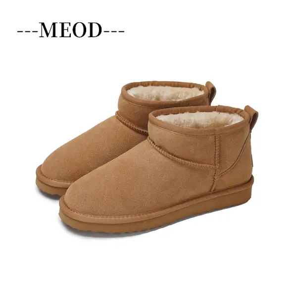 2025 New Snow Boots for Women Ultra Mini Flat Chestnut Wool Footwear Ladies' Winter Fluffy Fur Ankle shoesSheepskin Top Quality with Box Sizes 35-42 Soft Footwear