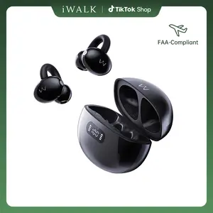 iWALK High Quality Open-Ear Clip Electronic Headset - Wireless Sports Earbuds, Bluetooth HiFi Stereo, LED Display, Lightweight, Sturdy Noise Free Charging, Black Audio for Running, Fitness summerwins,summerwins