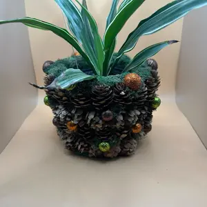 16. Handcrafted 4in Terracotta Pot. A fairy house for house plants. „Harvest 4”