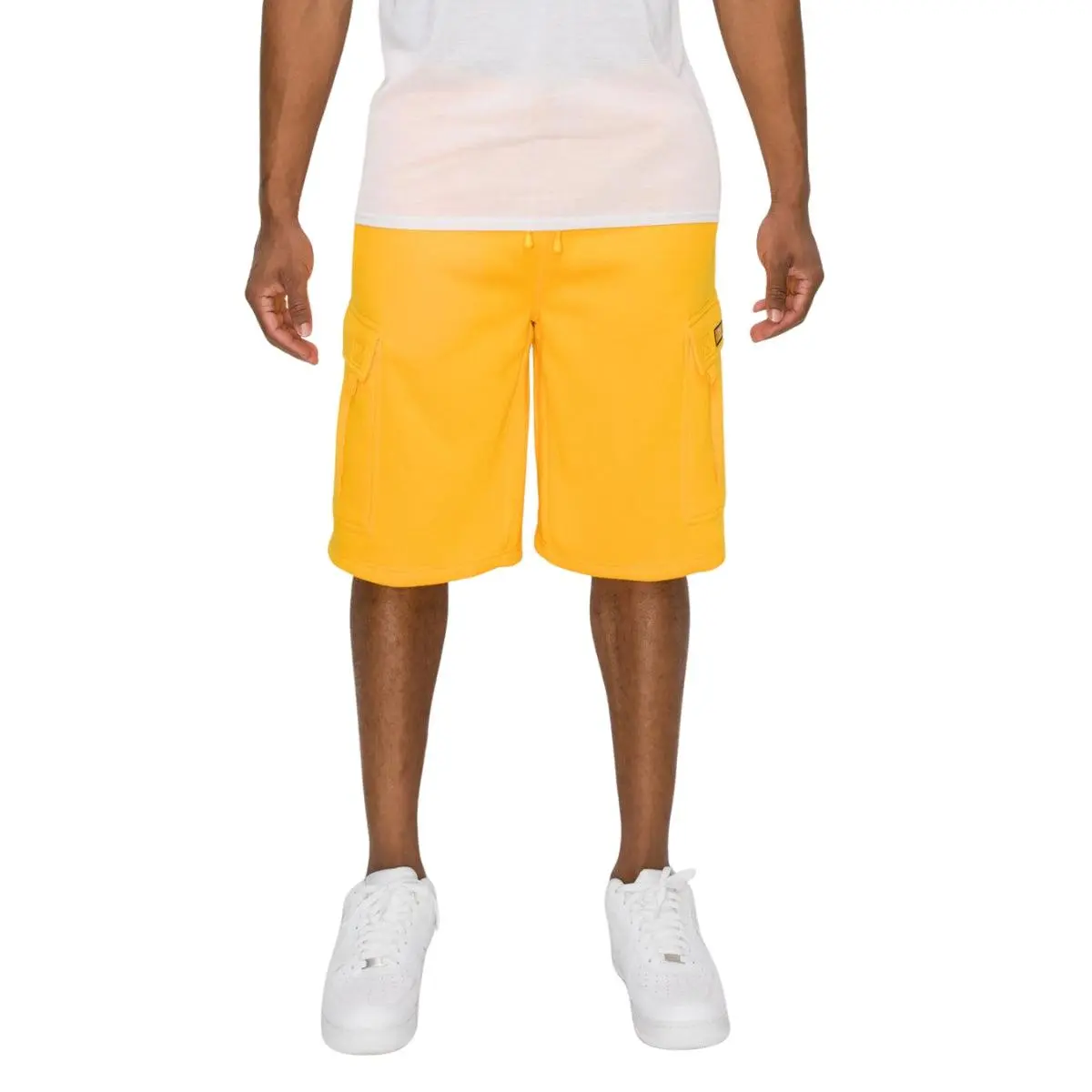 VICTORIOUS Men's Cargo Sweat Shorts in Heavyweight 370GSM Knitted Fleece, Oversized Baggy Streetwear Fit with Drawstring, Knitting, Menswear, Pockets
