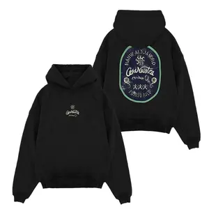 Rauw Cresta Christmas Hoodie – Vintage Caribbean Emblem Latin Streetwear Pullover with Retro Back Badge & Minimal Front Script