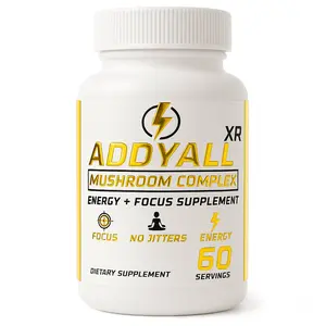 ADDYALL Mushroom Complex Adderall Alternative Focus & Energy Supplement with Vitamins for Energy Management 60-Day Supply for Healthcare Natural Fitness Dietary Edible - ADHD Supplement - Brain Booster