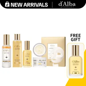 [OFFICIAL d'Alba] Vita Glow Complete | Day & Night Vitamin C Routine | Even Skin Tone & Dark Spot Care | All-In-One 5-Step Korean Skincare Set | Mist + Toner + Serum + Cream + Hydrogel Mask