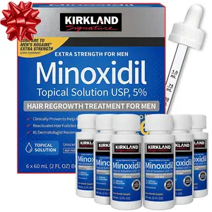 Original Kirkland Signature Hair Regrowth Treatment Extra Strength for Men, Kirkland Men Hair Loss Regrowth 5% Minoxidil Topical Solution, 6 Months Supply