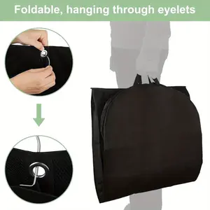 1pc Premium Garment Covers with Zipper Pocket for Suits, Dresses & Coats