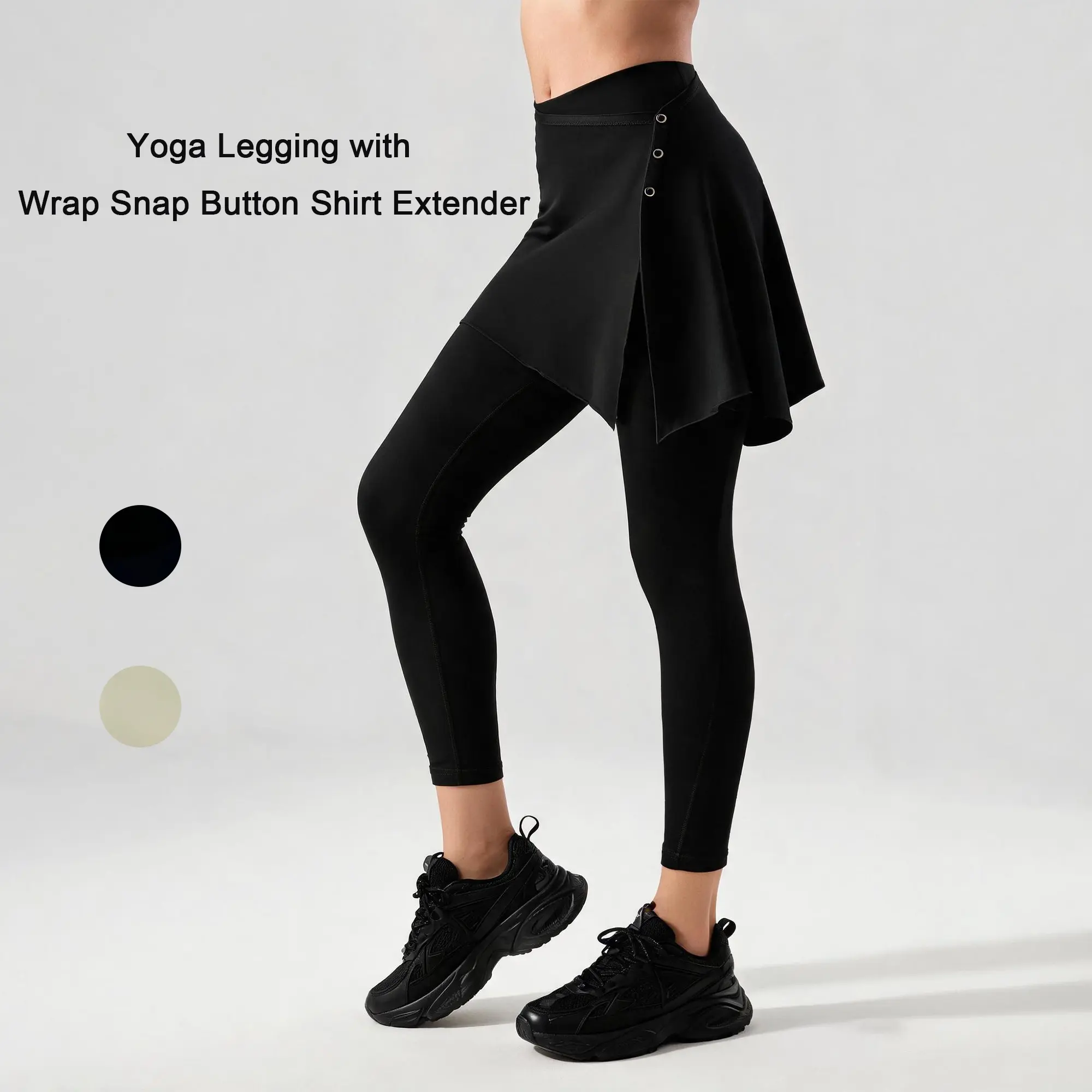 Neleus Women's 2-in-1 High Waist Sporty Skort with Leggings, High Stretch Wrap Style Athletic Wear for Yoga & Tennis, Athleisure Fitness Bottoms, Nylon Elastane, Button Close, Slim-Fit,back to school,back to school haul