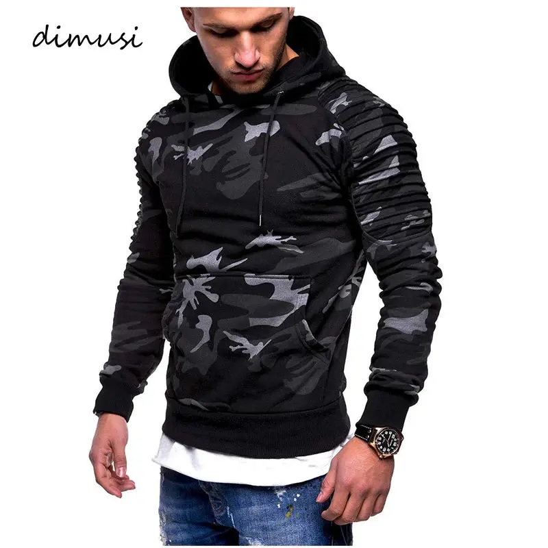 DIMUSI Men's Hooded Camouflage Polyester Windbreaker Pullover - Long Sleeve Menswear Clothes, Knit Craft, Streetwear, M-3XL Sizes, All Seasons, Light Grey, Dropshipping Sports Top, Sporty Chic