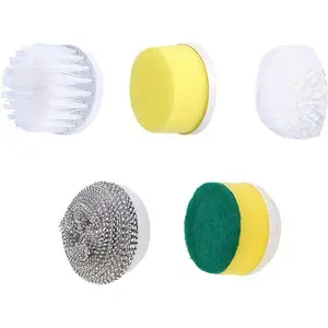 5PCS Power Cleaning Scrubbers, Cleaning Brush Head Spin Brush Head Replacement for Bathroom,Kitchen and Windows (only 5 Heads No Machine)