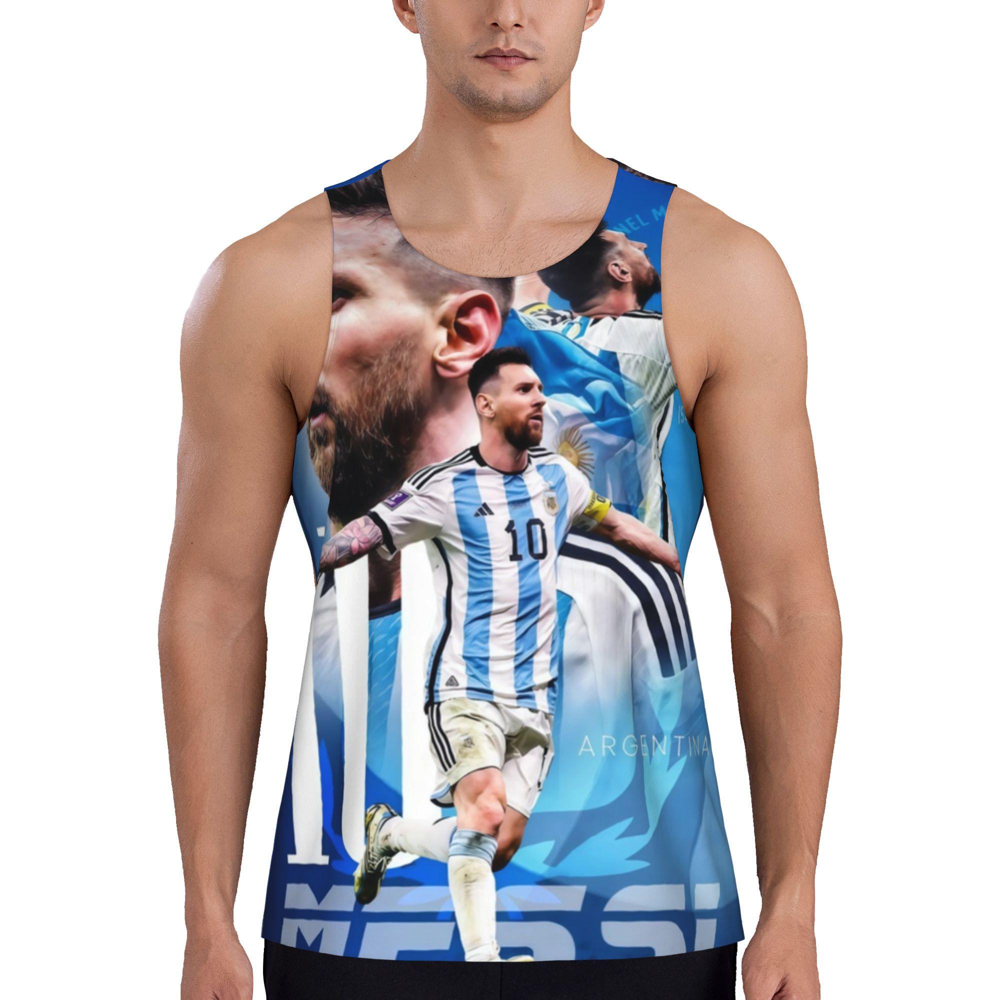 Lionel Messi Argentina World Cup Champion Aesthetic Tank Top Celebrating Casual Sleeveless Shirt Summer leisure breathable sports