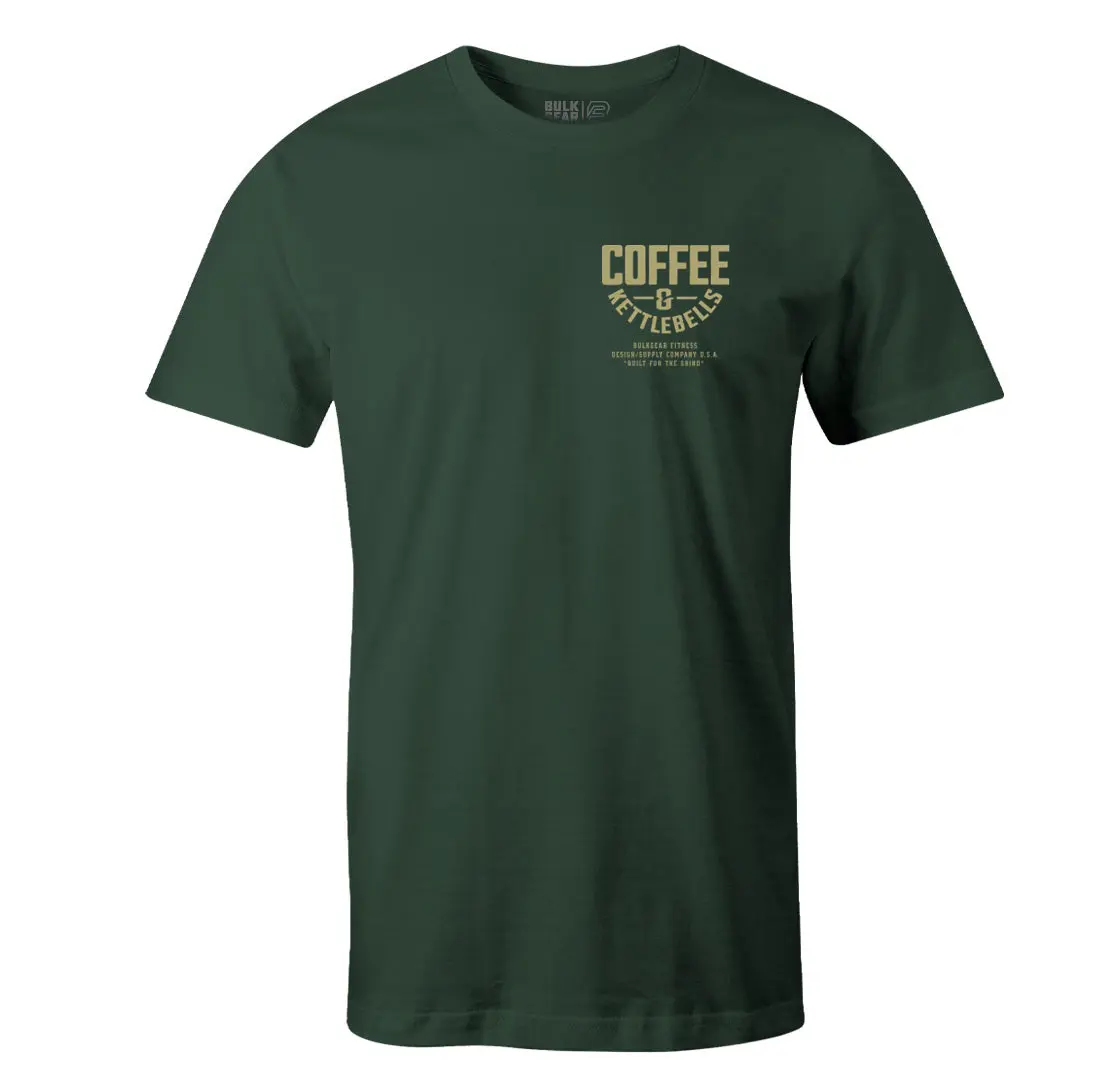 "COFFEE & KETTLEBELLS" Uni-Flex Tee (FOREST)