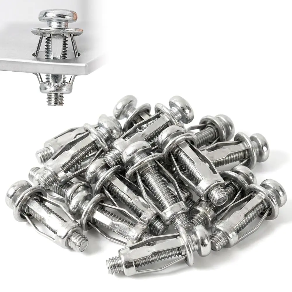 30/60/90Pcs Heavy-Duty Carbon Steel Button Rivet Locking Nuts Set,Durable,Rustproof, Bolt-Compatible Industrial & Furniture Hardware for Panel Fixing, Sheet Metal Repair (M4, M5, M6 Sizes)