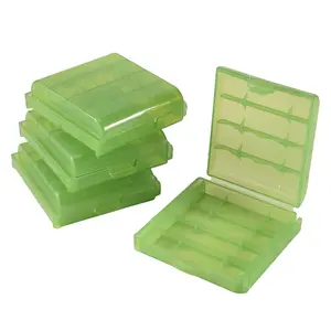 Pack of 4 PCS AA / AAA Battery Storage Hard Case Box-Green