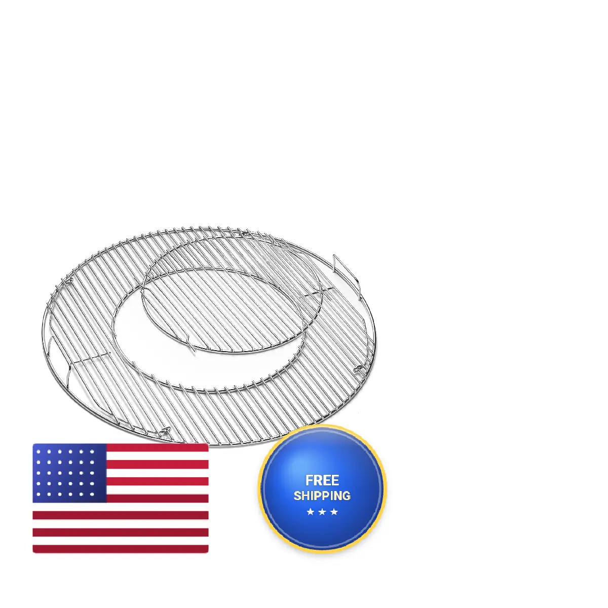 Bbq-Yummy Hinged Cooking Grate For Weber 22.5 Inch Charcoal Grills Kettle